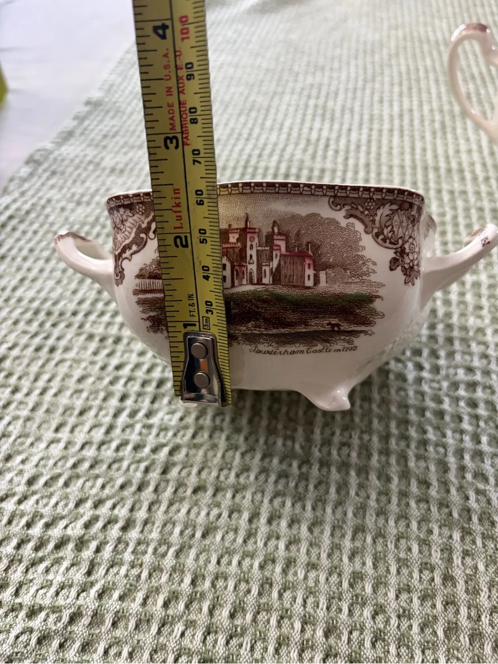 Vintage Johnson Brothers Cream and Brown Transferware Creamer and Sugar Set